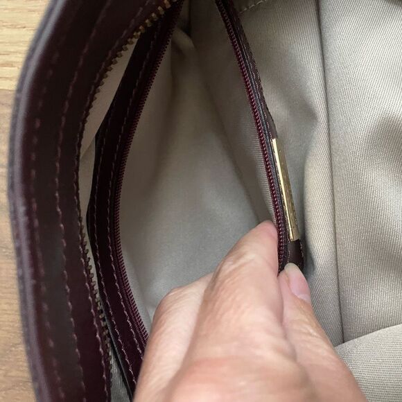 Iacucci Bordeaux Leather Patchwork Strap Hobo Shoulder Bag Purse Italy - Picture 9 of 9